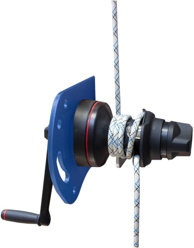 Wyciągarka linowa korbowa Irudek TRN5 ROPE z adapterem do systemu Davit, do liny 10–12,7 mm, EN 1496 B