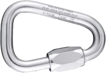 Karabińczyk trójkątny zakręcany stalowy Irudek DELTA LINK, prześwit 10 mm, 27 kN, EN 362