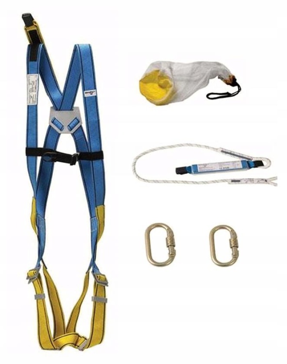 Zestaw asekuracyjny Irudek ARALAR szelki amortyzator linka