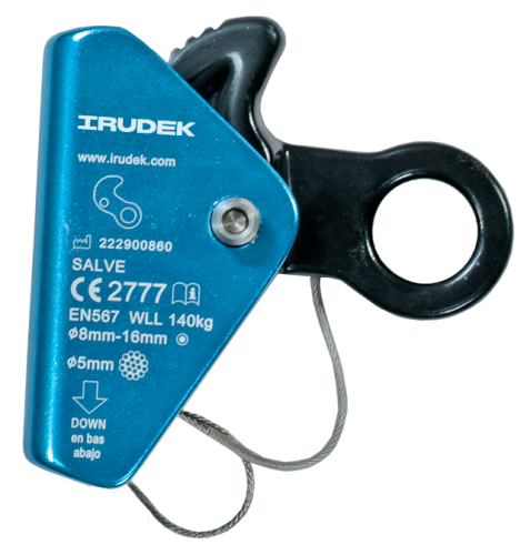 Przyrząd zaciskowy ratunkowy Irudek SALVE do liny 8–16 mm, EN 567