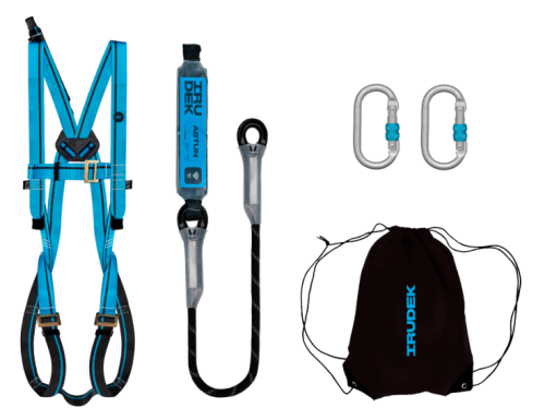 Zestaw asekuracyjny Irudek APENINOS (szelki Light 2, lonża ASTUN I 150), 140 kg, EN 361, EN 355