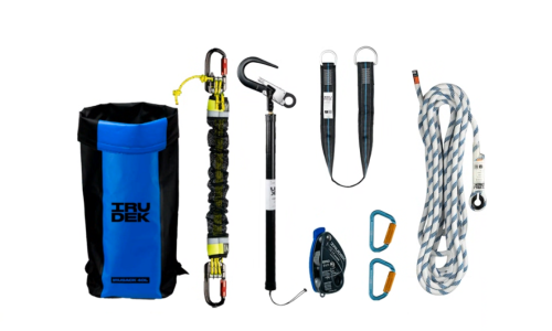 Zestaw ratunkowy ewakuacyjny z tyczką, Irudek RK2, lina 50 m