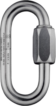 Karabińczyk owalny zakręcany INOX Irudek OVAL LINK, prześwit 10 mm, 35 kN, EN 362