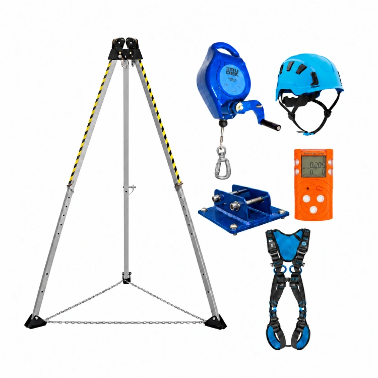Zestaw IRUDEK do studzienek – TRIP4, KOALA R15, WIND 1 PRO i MGT — kask niebieski, cały zestaw