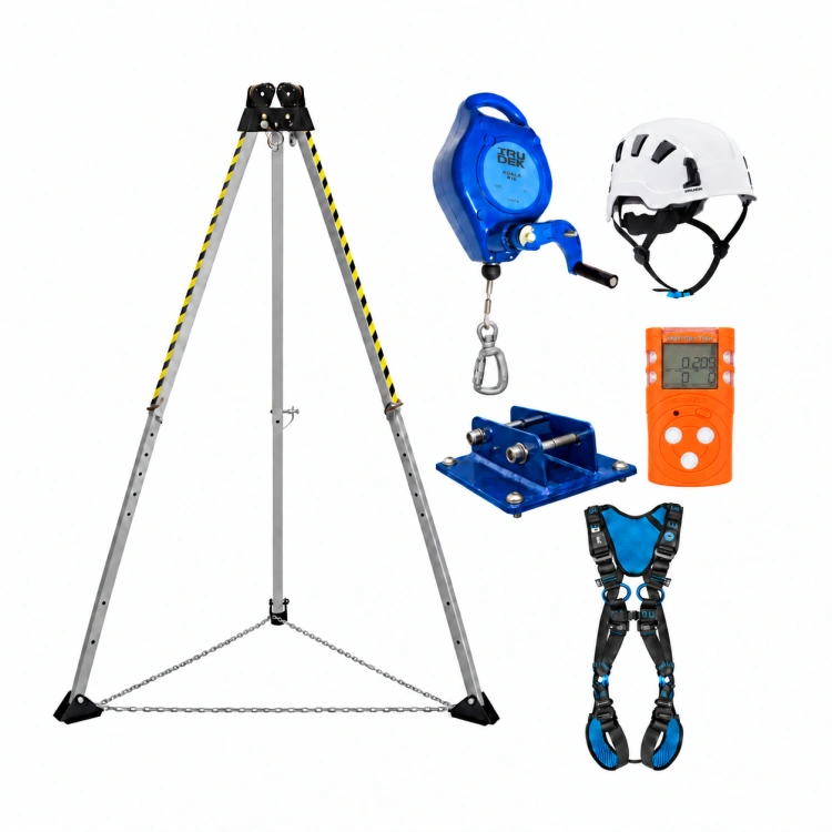 Zestaw IRUDEK do studzienek – TRIP4, KOALA R15, WIND 1 PRO i MGT — kask biały, cały zestaw