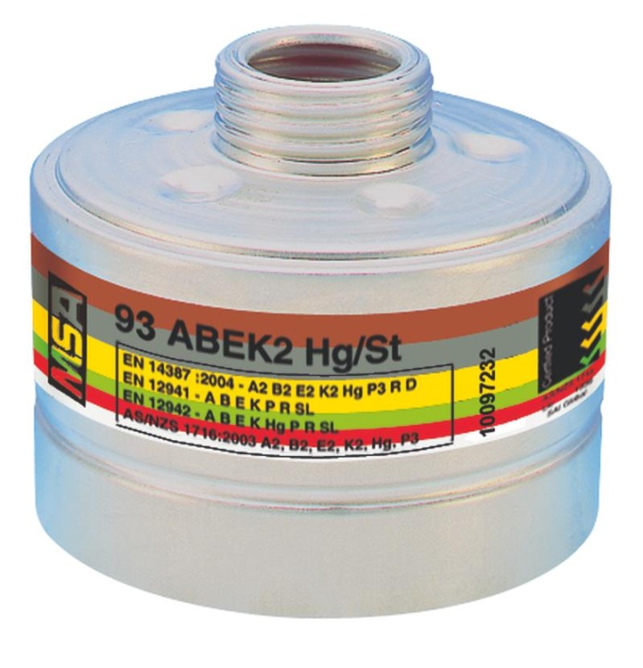 Filtropochłaniacz z gwintem MSA Irudek 93 ABEK2Hg/St, EN 14387