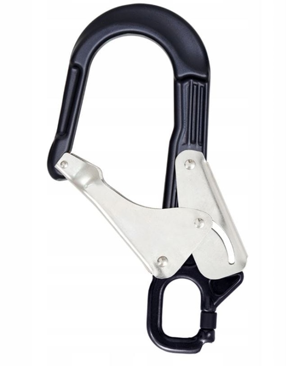 Karabińczyk aluminiowy hakowy Irudek 984 OPEN czarny 60mm