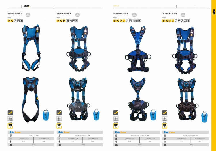 Szelki pozycjonująco-ewakuacyjne Irudek WIND BLUE 2, pas IRUPAD, 140 kg, EN 361, EN 358, EN 1497 - zdjęcie 4