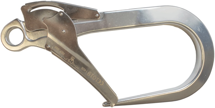 Karabińczyk aluminiowy hakowy automatyczny Due-Lock Irudek 988, prześwit 110 mm, 20 kN, EN 362