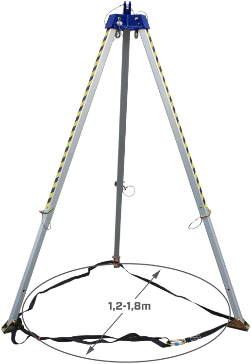 Trójnóg asekuracyjny aluminiowy Irudek TRIP 1 500kg ATEX - zdjęcie 2