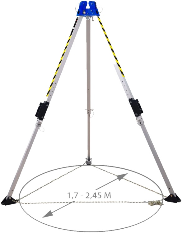 Trójnóg asekuracyjny aluminiowy Irudek TRIP 4 do 314cm ATEX