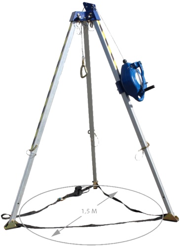 Zestaw asekuracyjny Irudek KIT TRIP 11 (trójnóg TRIP1, urządzenie KOALA R15), EN 360, EN 1496